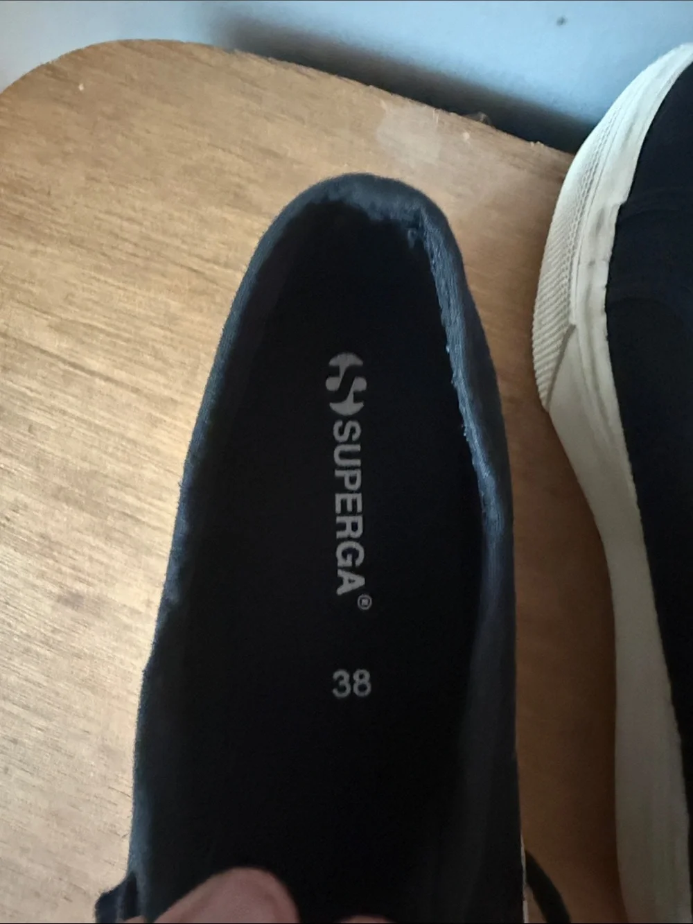 Superga 2750 Cotu Classic Sneakers in the Black/White color combination.38/7.5